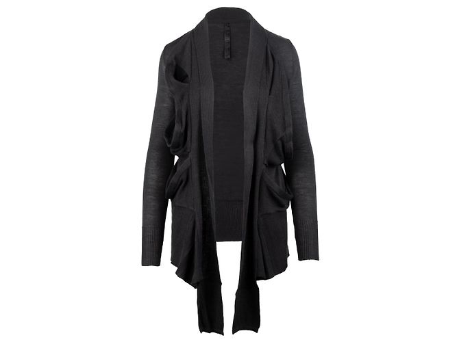 Autre Marque Cora Groppo Offene Front-Cardigan Schwarz