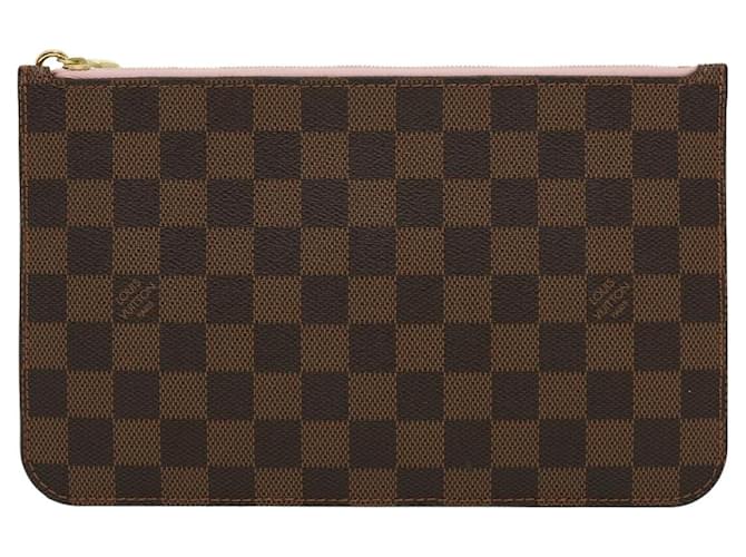 Louis Vuitton Neverfull pouch Handbag Brown Cloth  ref.703627