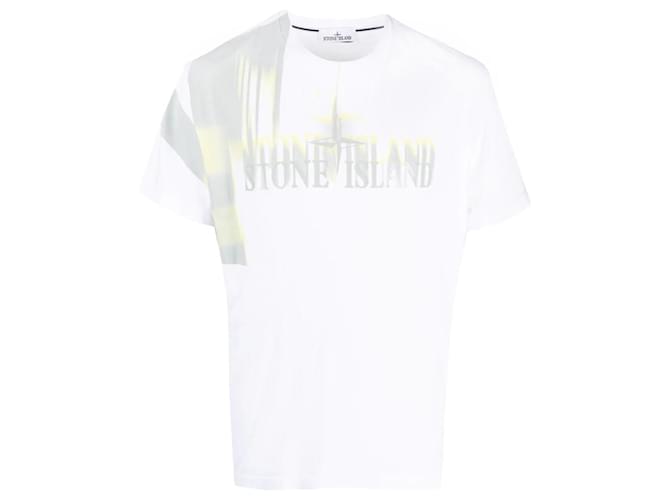 Stone Island Camiseta com estampa de logotipo borrado Algodão  ref.703666