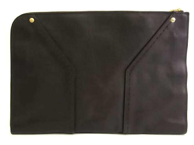 Saint Laurent Clutch bag Brown Leather  ref.703688