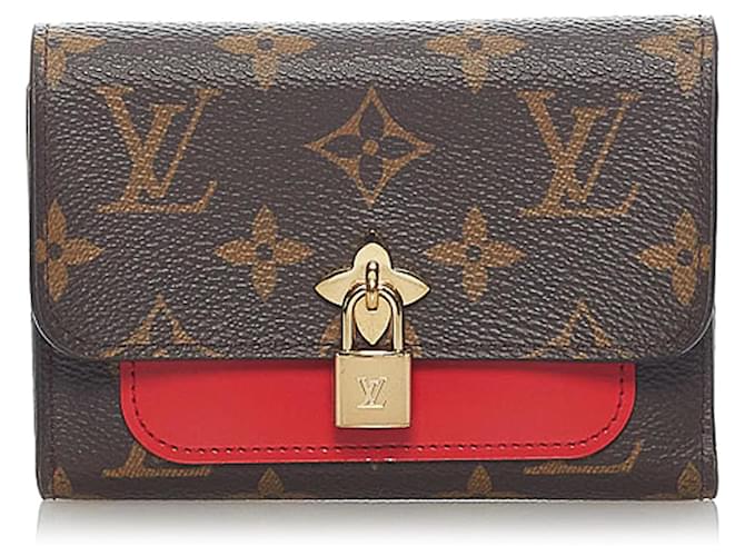 Louis Vuitton-Monogramm-Blumen-Kompakt-Geldbörse Braun  ref.703703