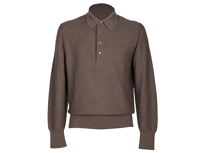 Tom Ford Polo manches longues Marron  ref.703744