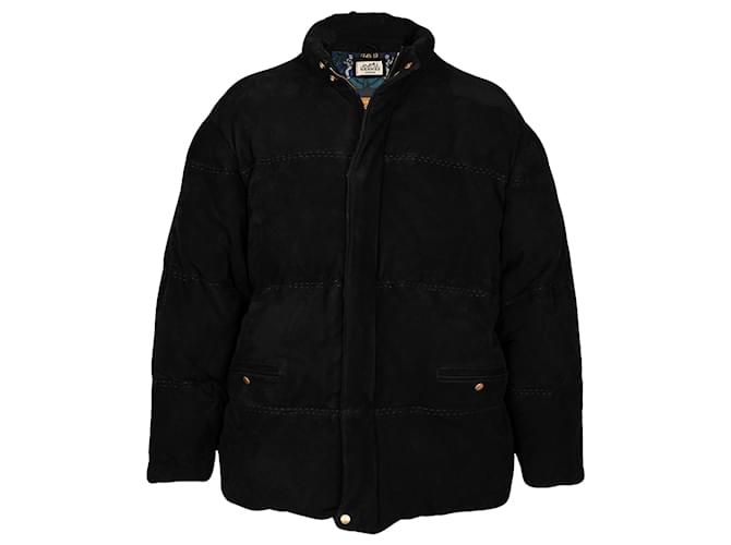 Hermès Suede Puffer Coat Black  ref.703749