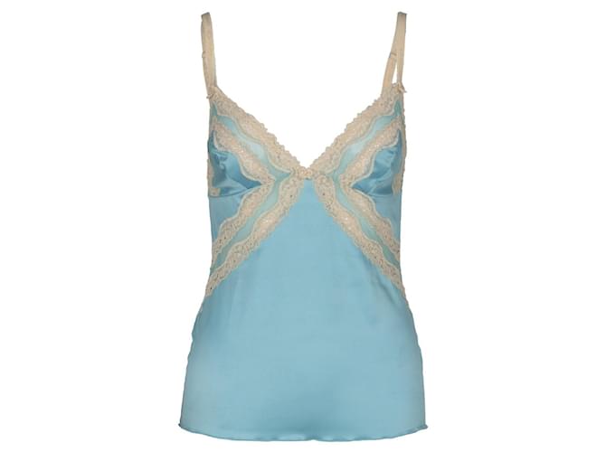 Dolce & Gabbana Embroidered Top Blue Light brown  ref.703755