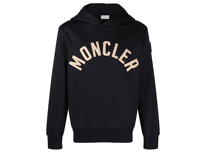 Moncler | Strass Logo Cotton Sweatshirt | Grey S