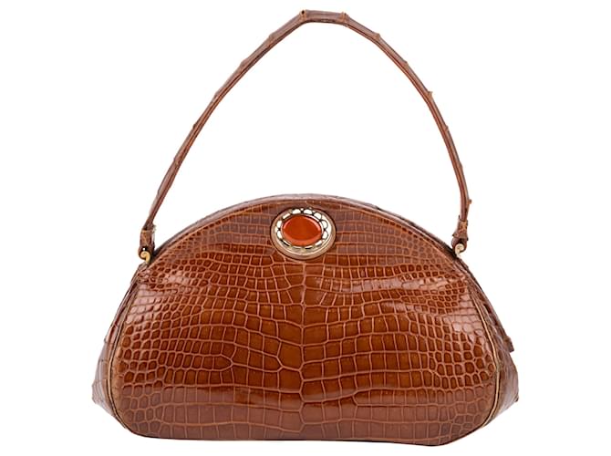 Autre Marque Exotic leather handbag Brown  ref.703831