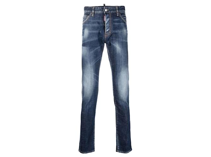 Dsquared2 Jeans slim fit descoloridos Azul  ref.703859
