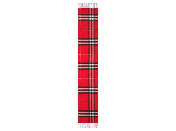 Burberry The Classic Check Cashmere Scarf Red  ref.703884