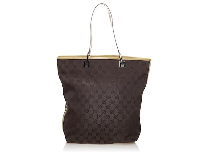 Gucci GG Canvas Web Tote Bag marrone Tela  ref.703904