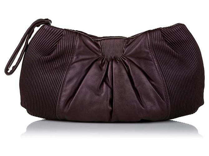 Miu Miu Leather Clutch Bag Purple  ref.703955