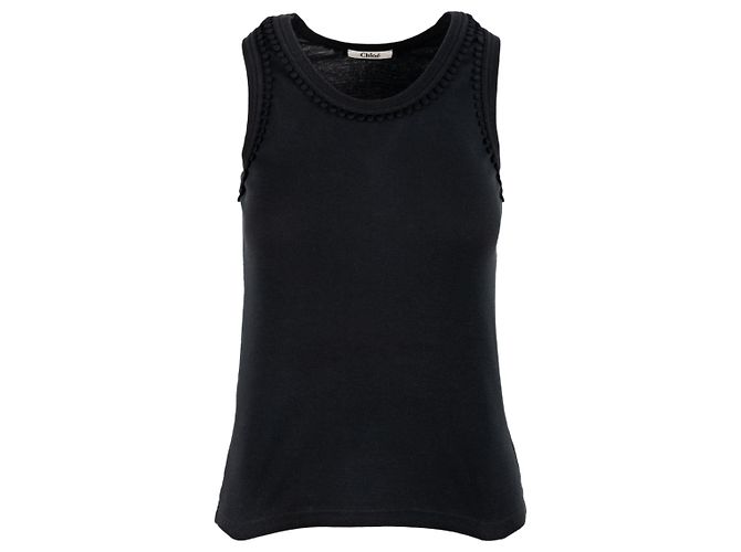 Top sin mangas de algodón negro Chloé