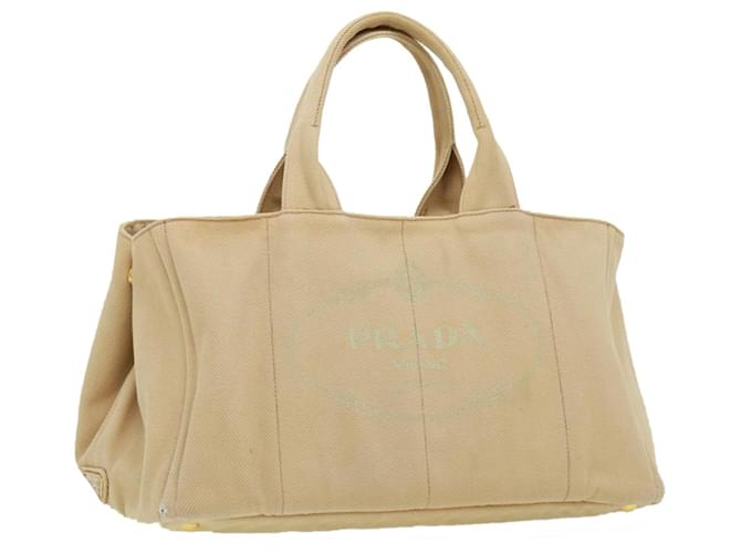 PRADA Canapa GM Tote Bag Lona Beige Auth ar7953 Lienzo  ref.704160