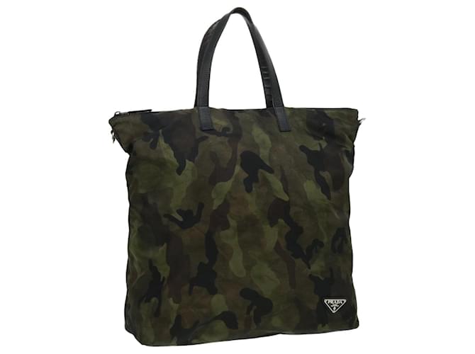 PRADA camouflage Tote Bag Nylon Kaki Auth ar7962  ref.704177