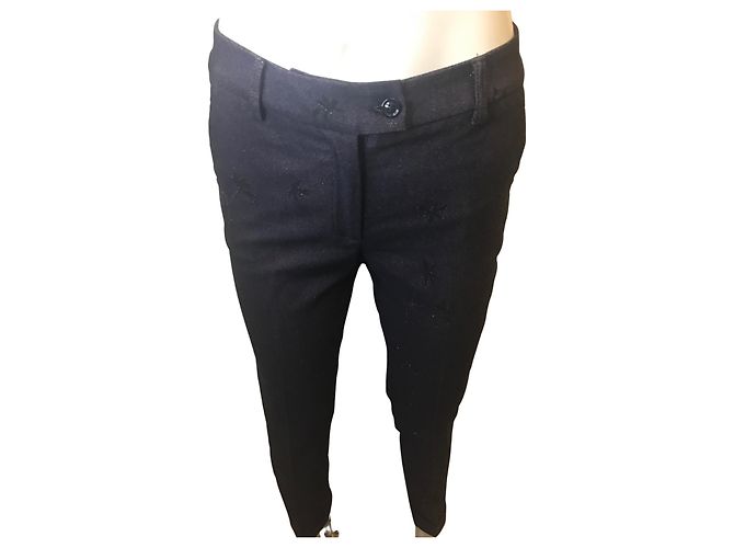 Autre Marque Pantalón slim con estampado de lentejuelas Talla 32 Metradamo Morado oscuro