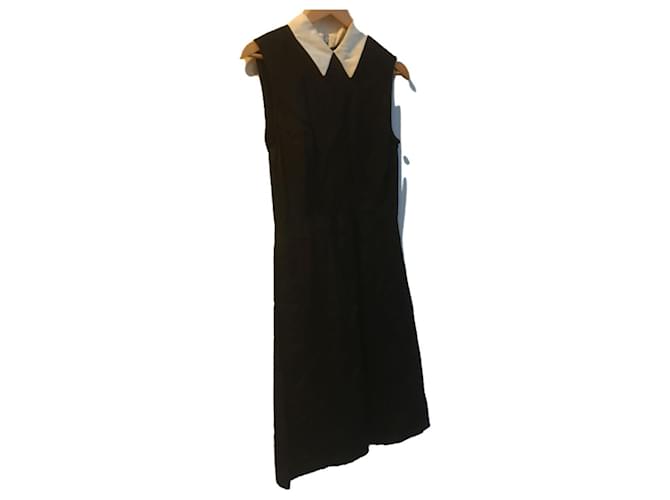 MIU MIU Kleid mit kurzen Ärmeln Schwarz Baumwolle  ref.704428