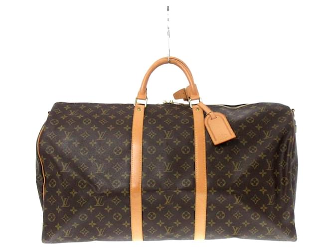Louis Vuitton Keepall Bandouliere 60 Brown Cloth  ref.704479