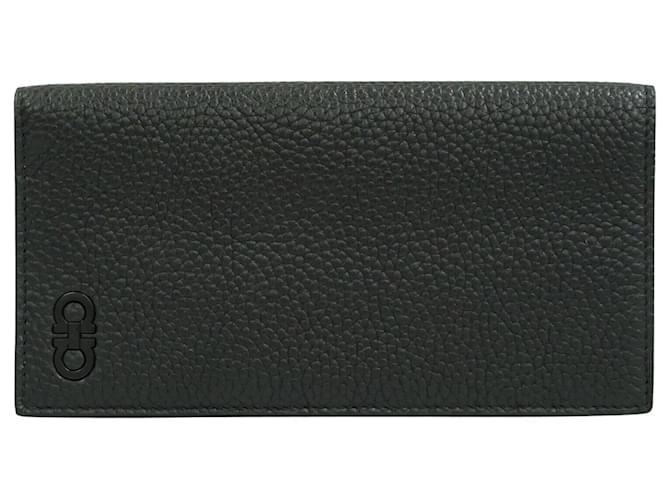 Salvatore Ferragamo Gancini Black Leather  ref.704501