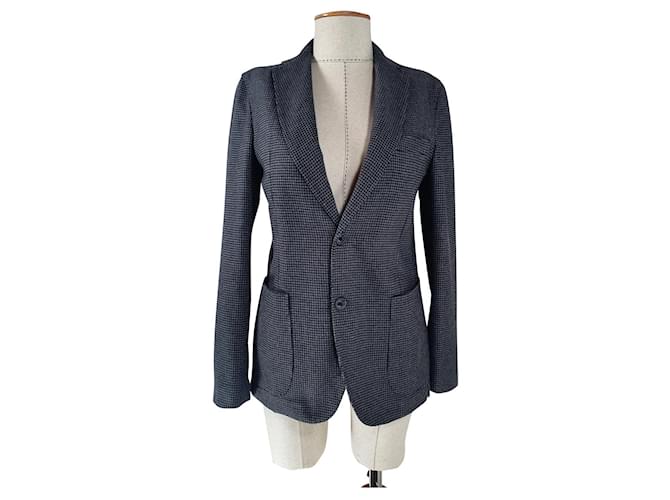 Autre Marque Blazers Jackets Black Grey Polyester Wool Polyamide Acrylic  ref.704543