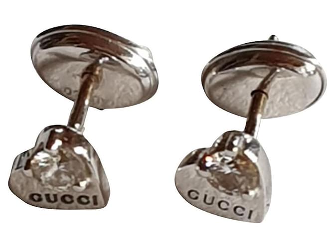 Gucci cœurs or blanc 750/000 et diamants  ref.704579