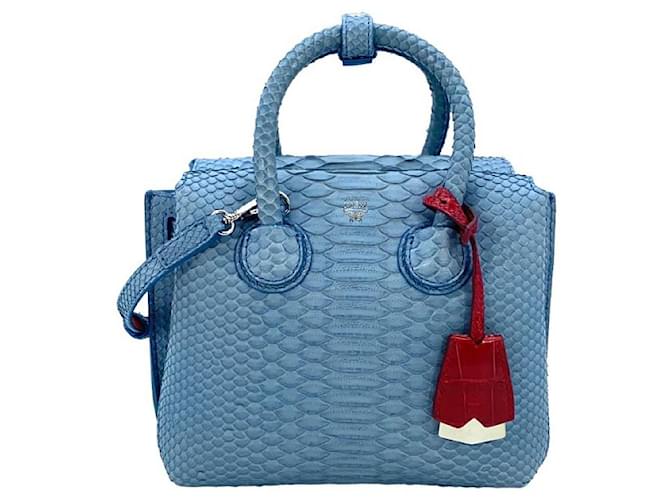 MCM, Bags, Mcm Blue Light Blue Tote Bag