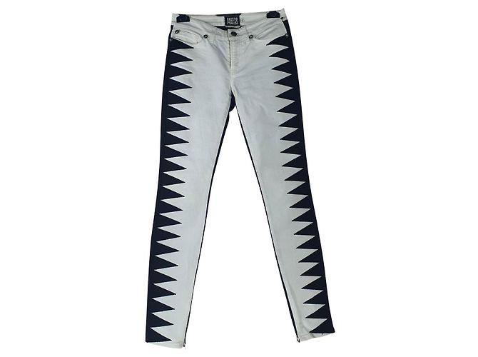 Fausto Puglisi Jeans Schwarz Weiß