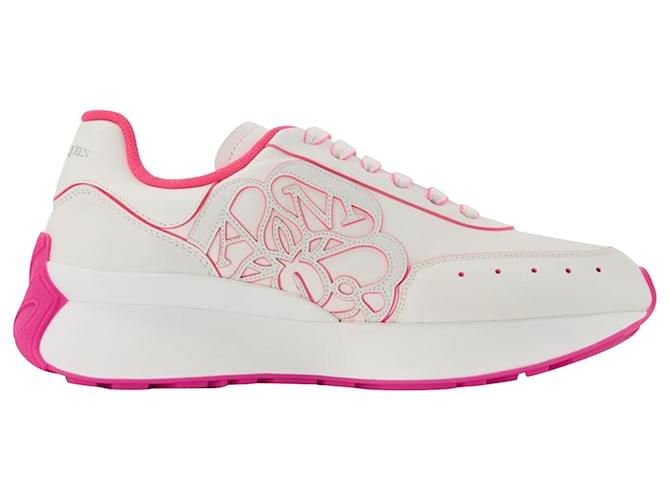 Alexander Mcqueen Sneakers in Pelle Bianco/Argento Multicolore  ref.705307