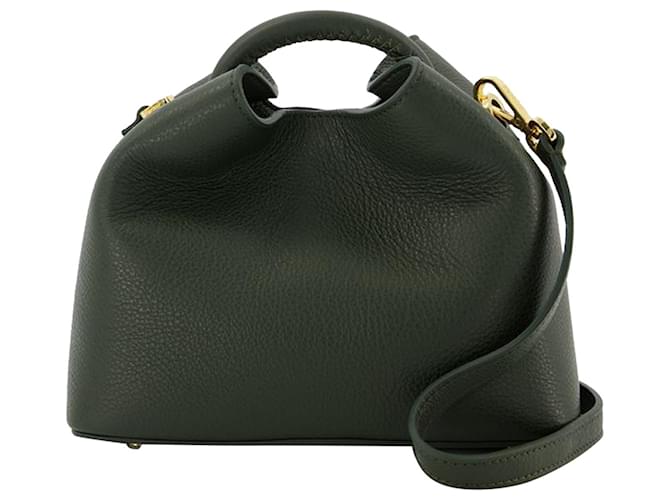 Autre Marque Baozi Bag in Green Leather with White Stitching Khaki  ref.705351