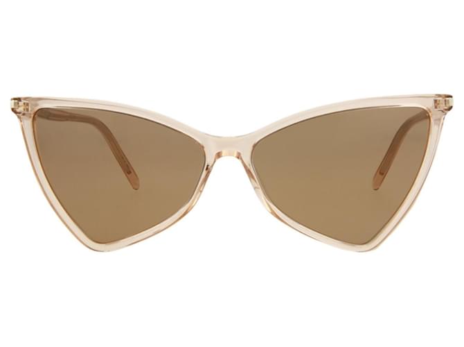 Saint Laurent Cat Eye-Frame Acetate Sunglasses Beige Cellulose fibre  ref.705359