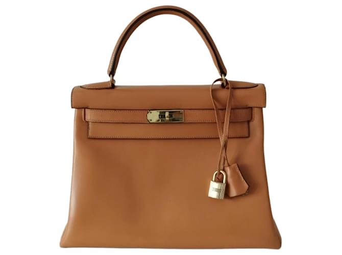 Hermès Hermes Kelly bag 28 camel leather Brown  ref.705436