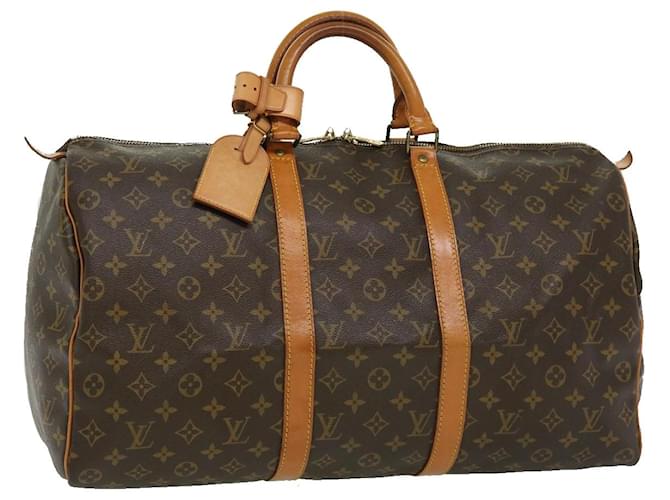 Louis Vuitton Monogram Keepall 50 Boston Bag M41426 LV Auth 32579 Cloth  ref.705467