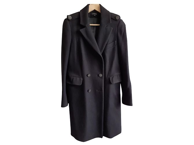 CAROLL Navy Blue Wool Coat Size 38