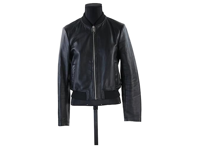 Maje jacket 40 Black Leather  ref.705581
