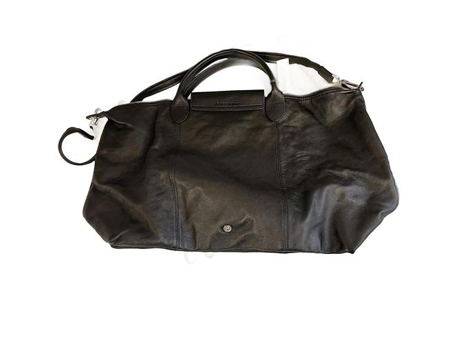 Sac à main Longchamp en cuir noir Taille L