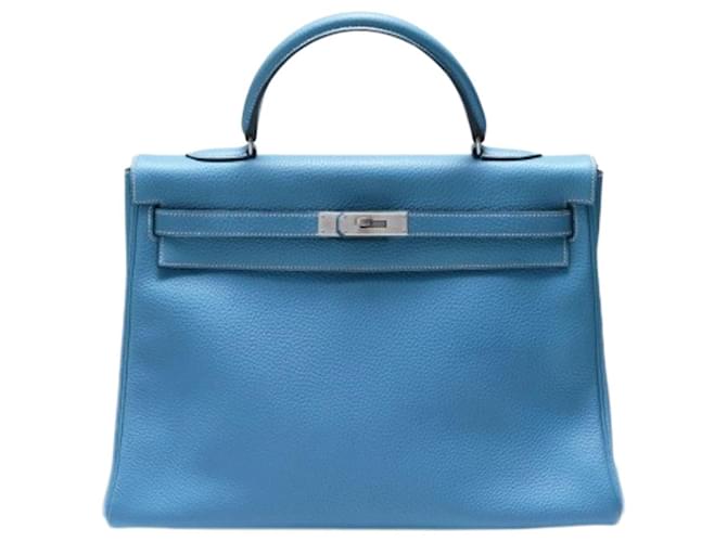 Hermès Kelly Blue Leather  ref.705753