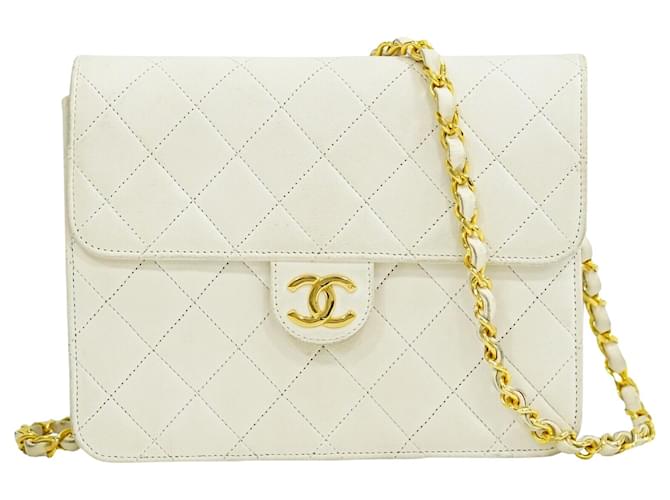 Chanel Timeless White Leather  ref.705773