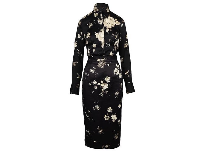 Camisa estampada com flores Roberto Cavalli Preto
