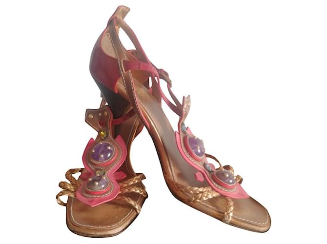 Prada Sandals Pink Patent leather  ref.705836