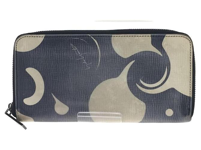 *Discord Yohji Yamamoto Long wallet/BLU/whole pattern Blue Leather  ref.706060