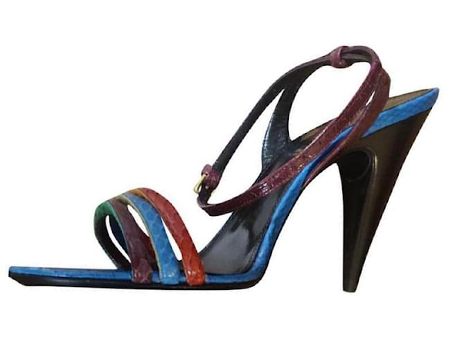 Sapatos multicoloridos Saint Laurent Multicor Couro  ref.706123