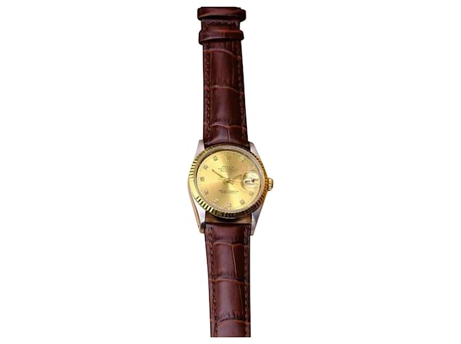 Rolex Datejust para hombre, esfera champán estriada 36mm reloj caja original y papeles Metal  ref.706374