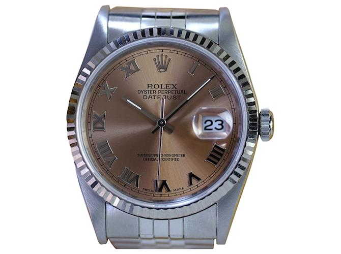 Rolex Datejust 16234 Stainless Steel Pink Salmon  Metal  ref.706557