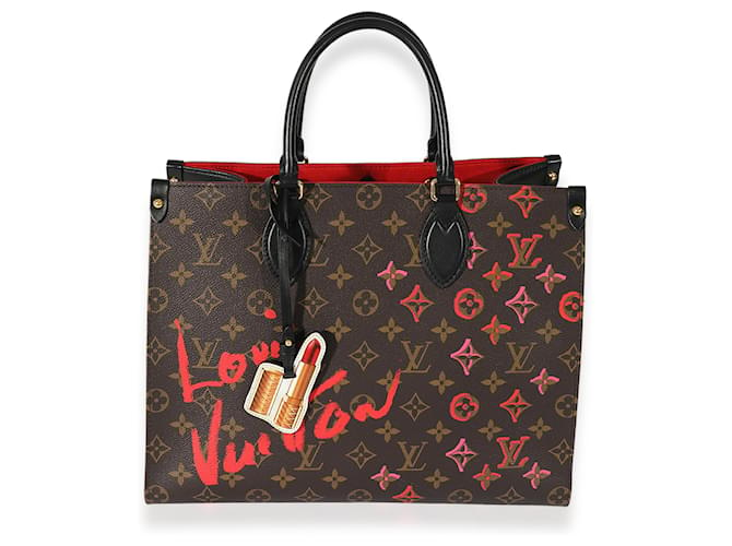 Louis Vuitton Monogramme Fall In Love Onthego Mm Cuir Marron  ref.706573