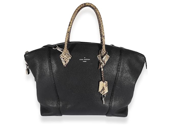 Louis Vuitton Black Veau Cashmere Soft Lockit Mm  Leather  ref.706581
