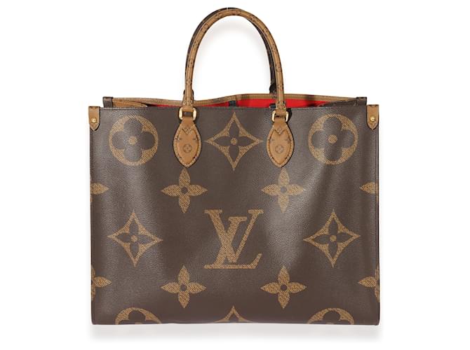 Louis Vuitton Monogram Reverse Tela Onthego Gm Marrone  ref.706587