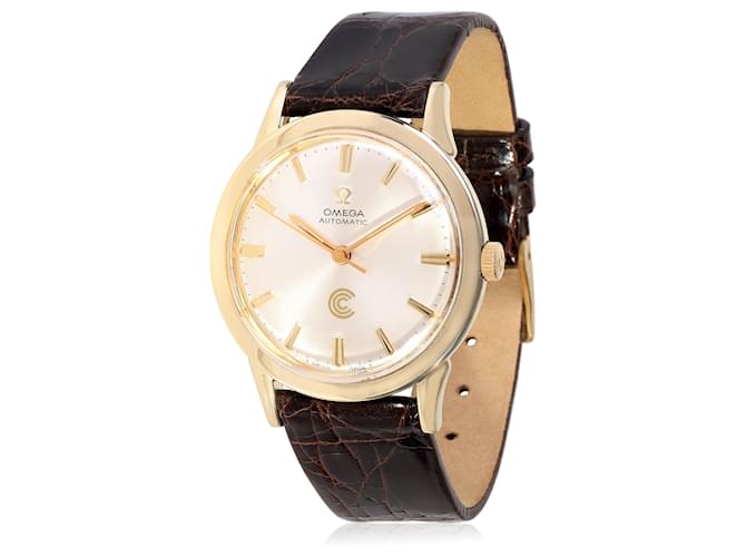 Omega Continental Lata L6298 relógio masculino 14kt ouro preenchido Marrom Metal  ref.706597