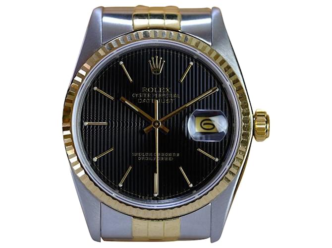Rolex Datejust Preto Mostrador Tuxedo 36mm Watch-all Factory Metal  ref.706610