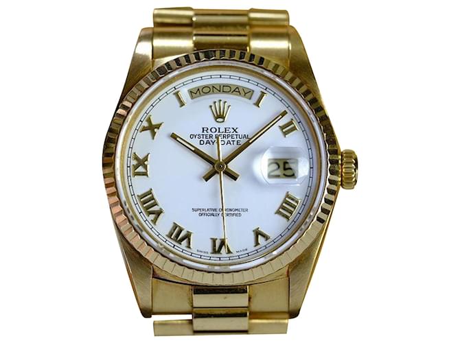 Rolex Daydate 18k 36mm White Roman Dial 36mm Watch-all Factory  Metal  ref.706611