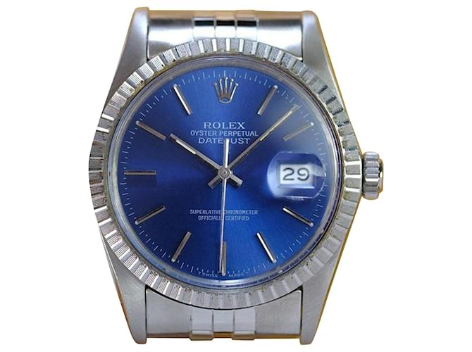 Rolex Datejust 16030 Quadrante blu di fabbrica 36quadrante mm-raro Metallo  ref.706701