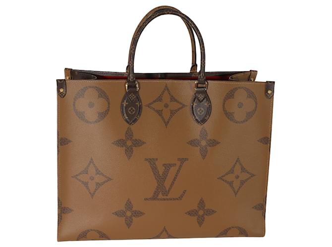 Louis Vuitton Reverse Monogram Onthego Gm Marrom Couro  ref.706705