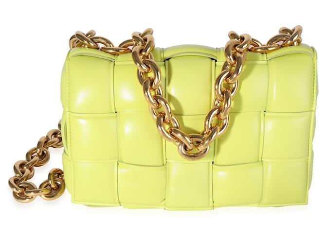 Bottega Veneta Green Padded Intrecciato Leather Cassette Chain Bag Bottega  Veneta